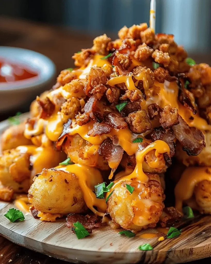 Bacon Cheeseburger Stuffed Tater Tot Cones