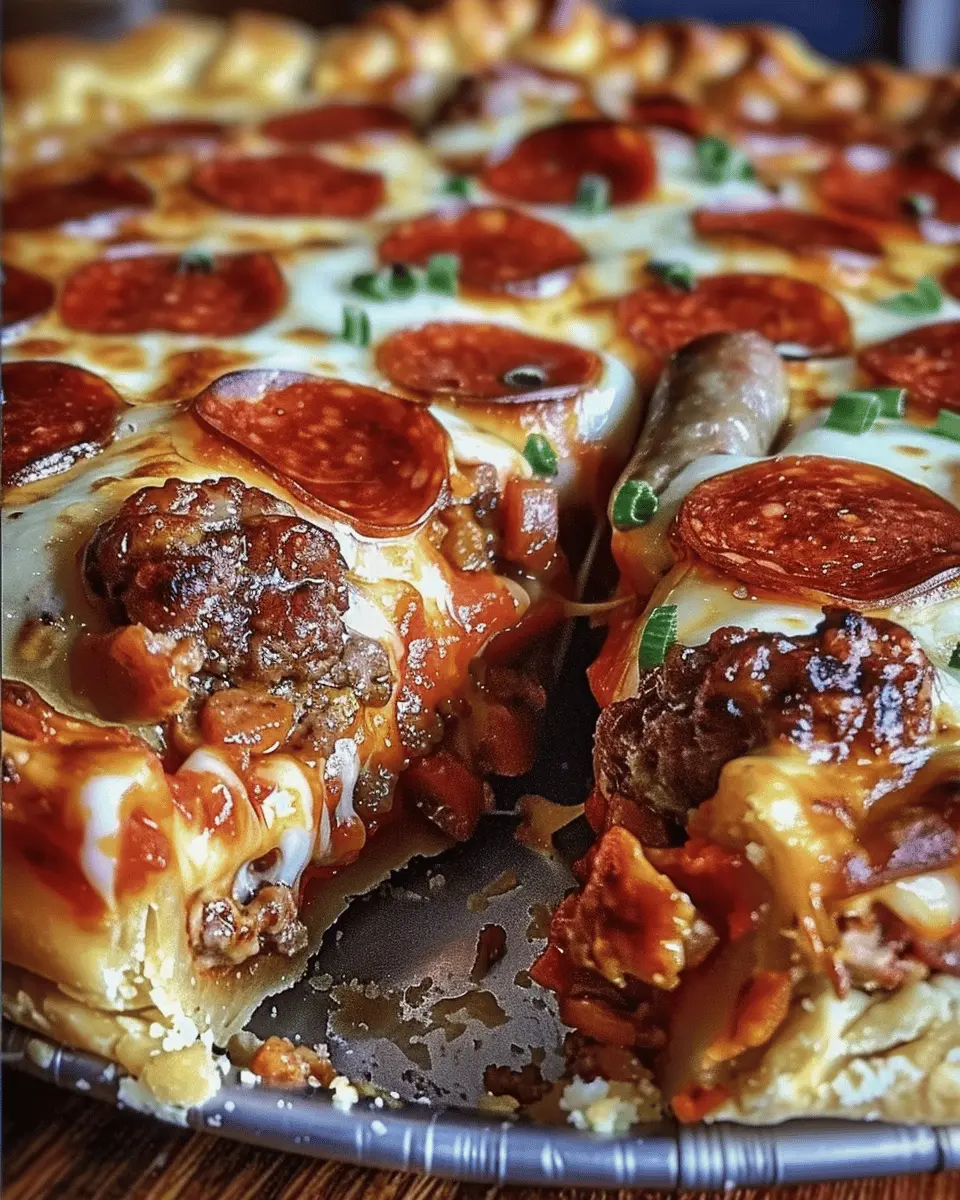 Deep Hamburger Sausage & Pepperoni Pie