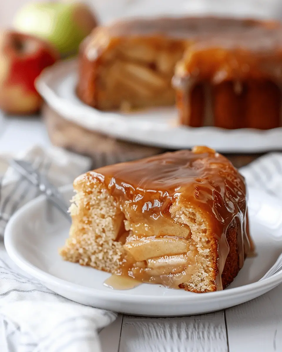 Easy Apple Cake With Caramel Glaze