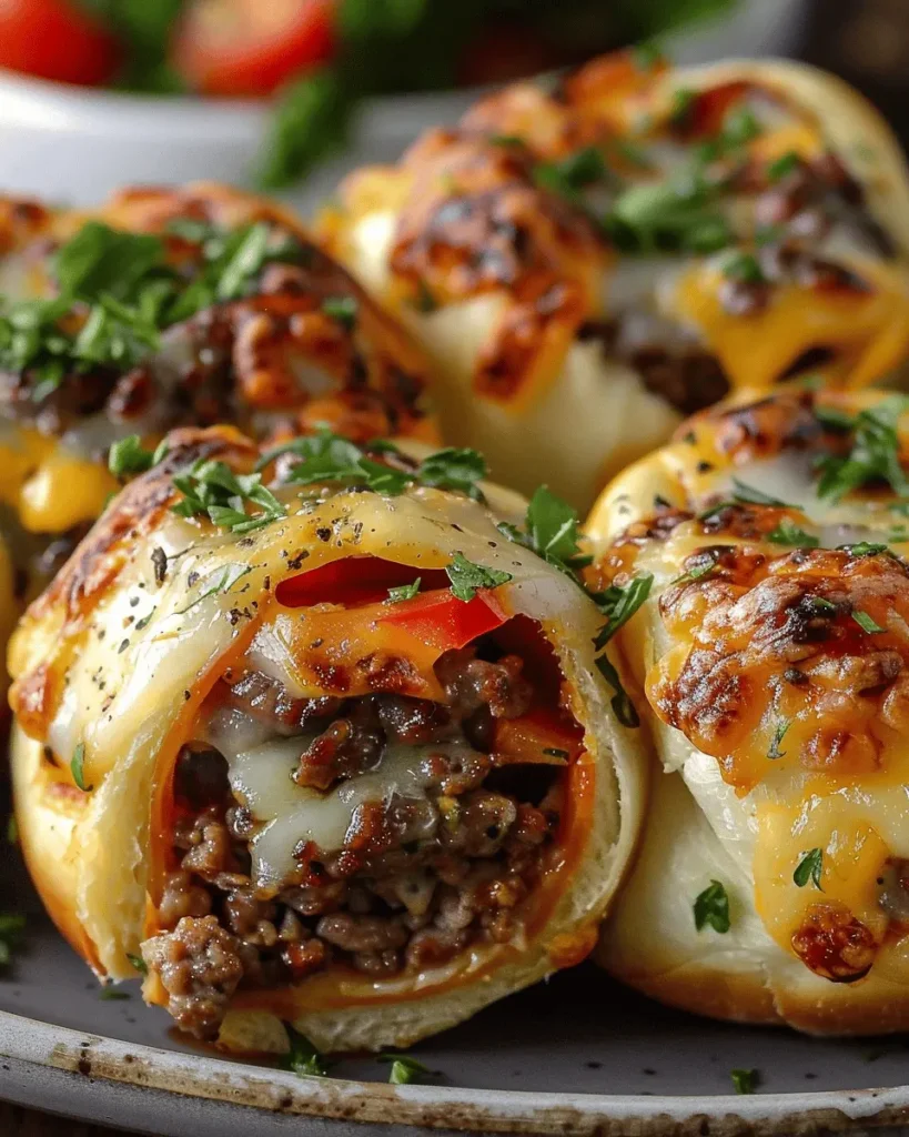 Garlic Butter Cheeseburger Rollups