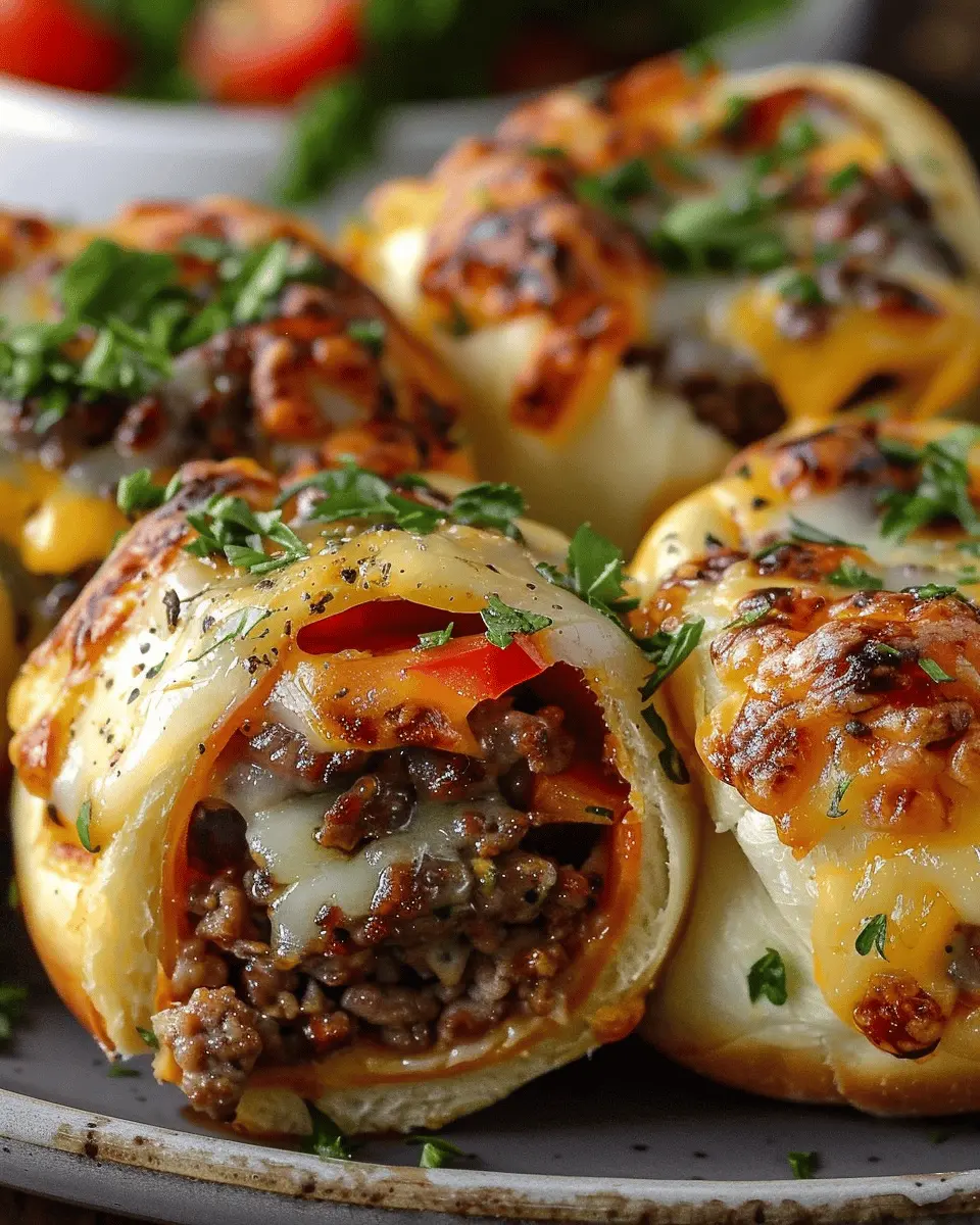 Garlic Butter Cheeseburger Rollups