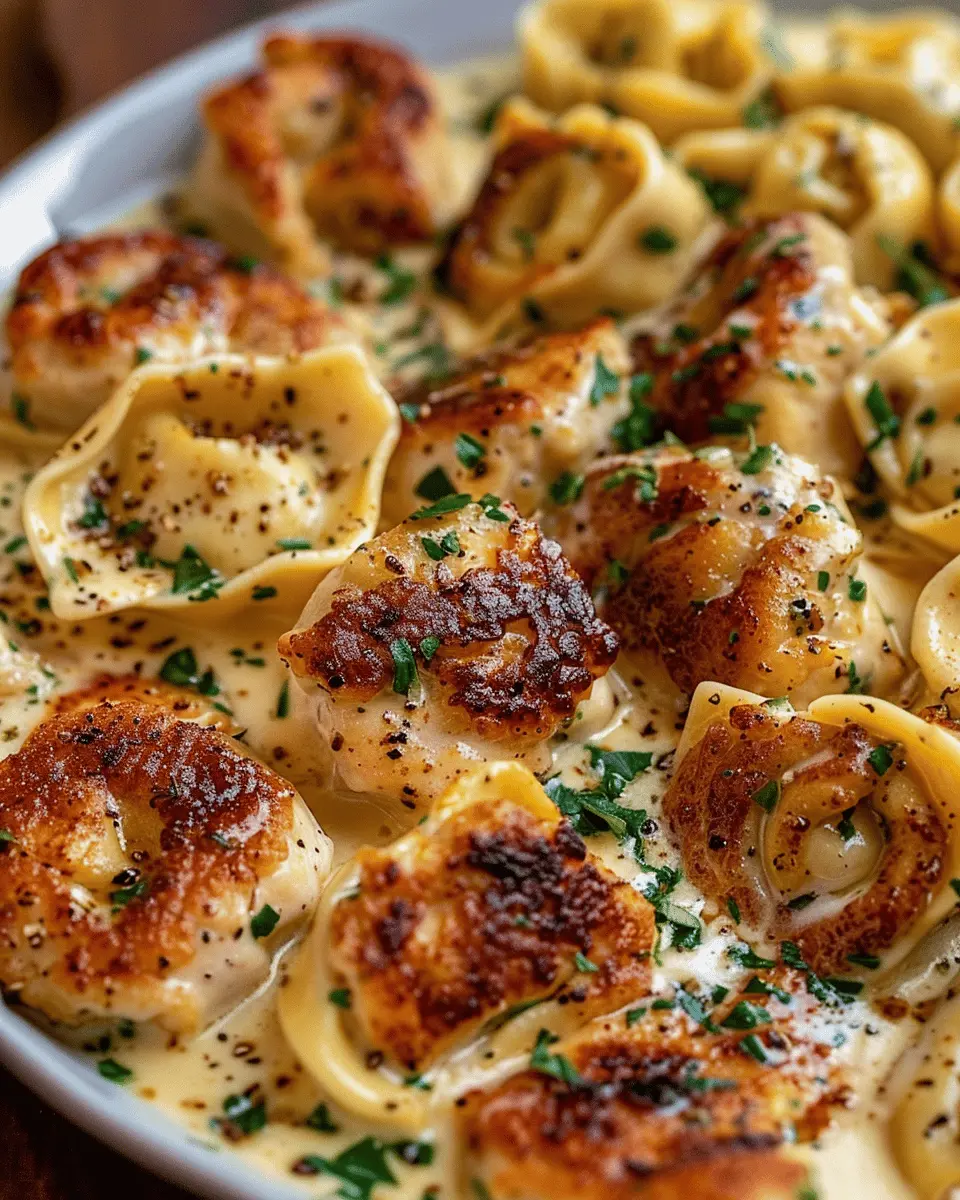 Garlic Butter Chicken Bites & Creamy Alfredo Tortellini