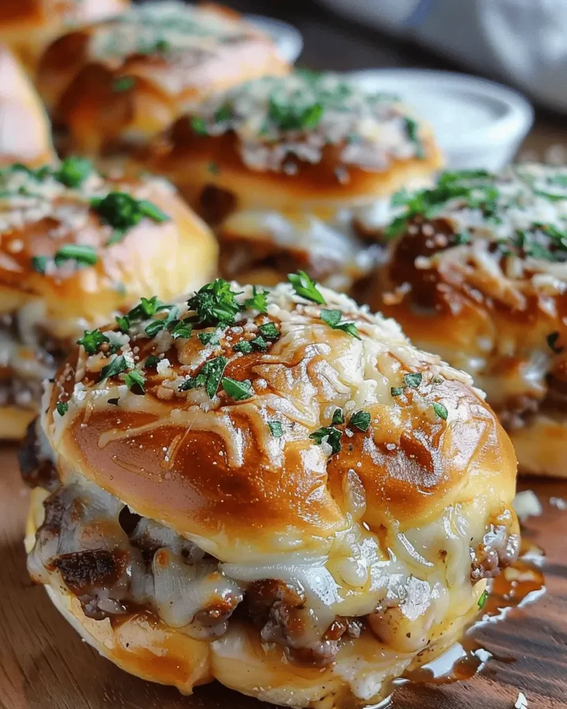 Garlic Parmesan Cheeseburger Bombs