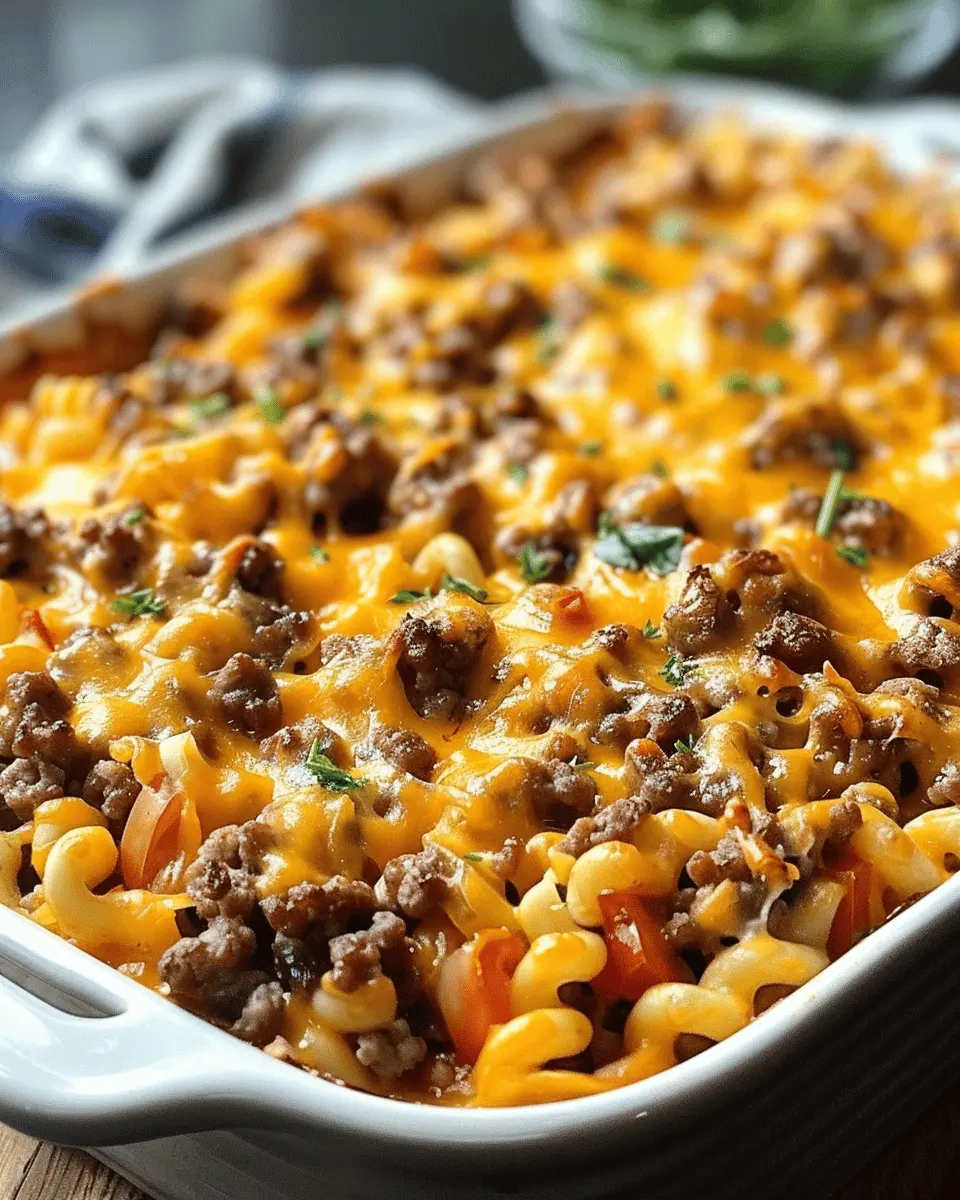 Loaded Cowboy Cheeseburger Casserole