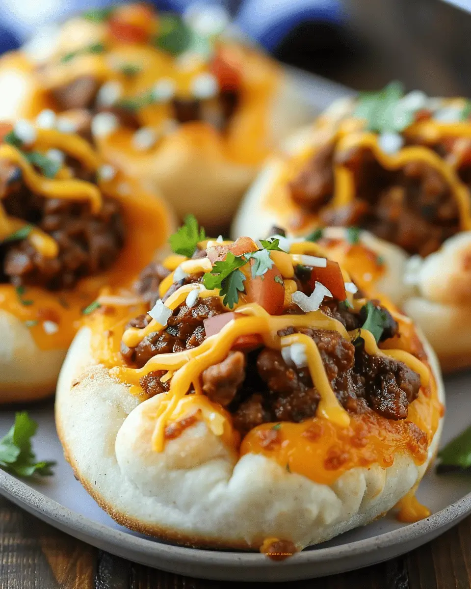 Loaded Taco Pizza Bombs with Queso Drizzle