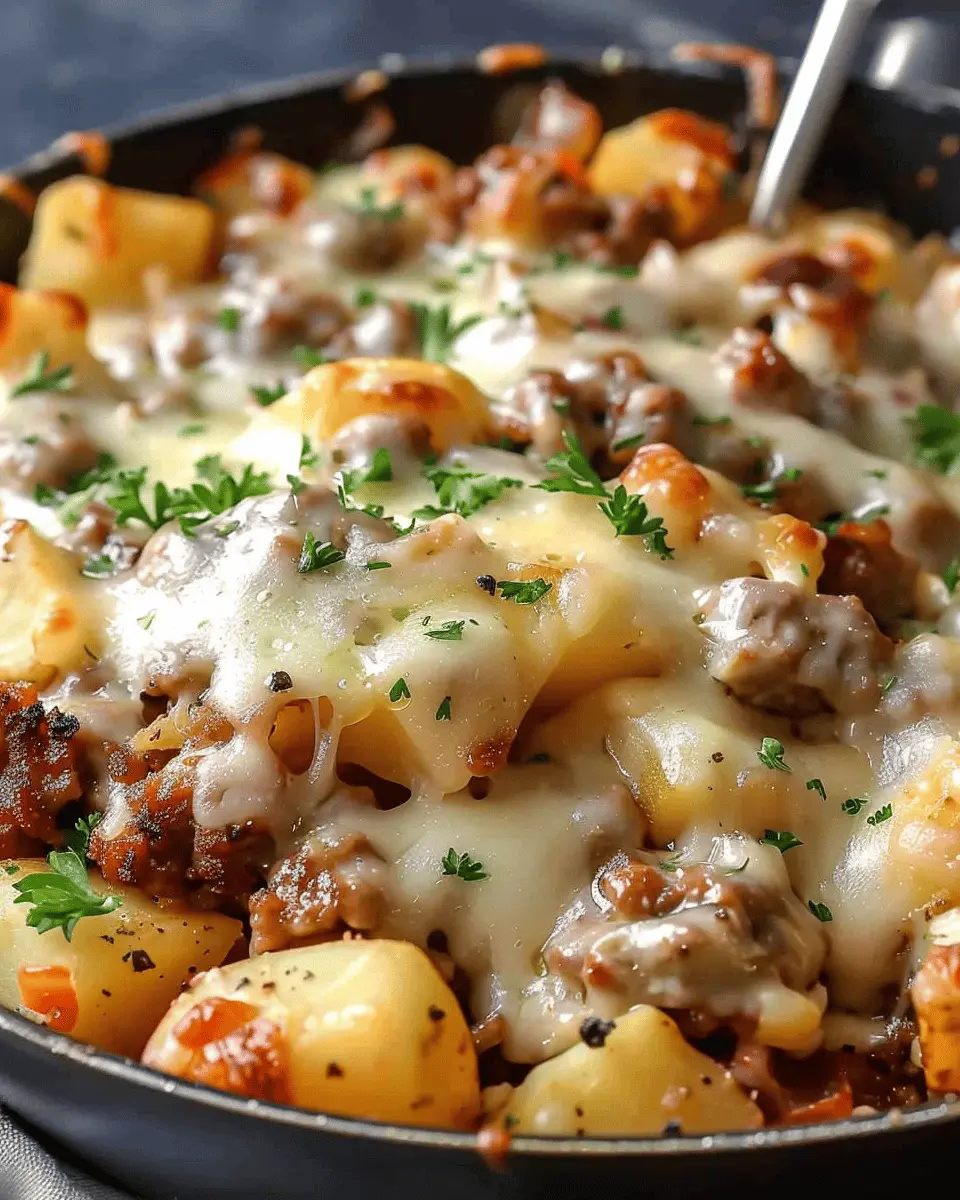 One-Pan Cheesy Potato Meat Skillet