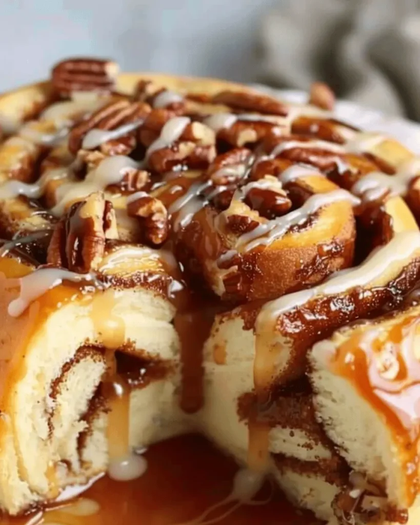 Pecan Caramel Cinnamon Roll