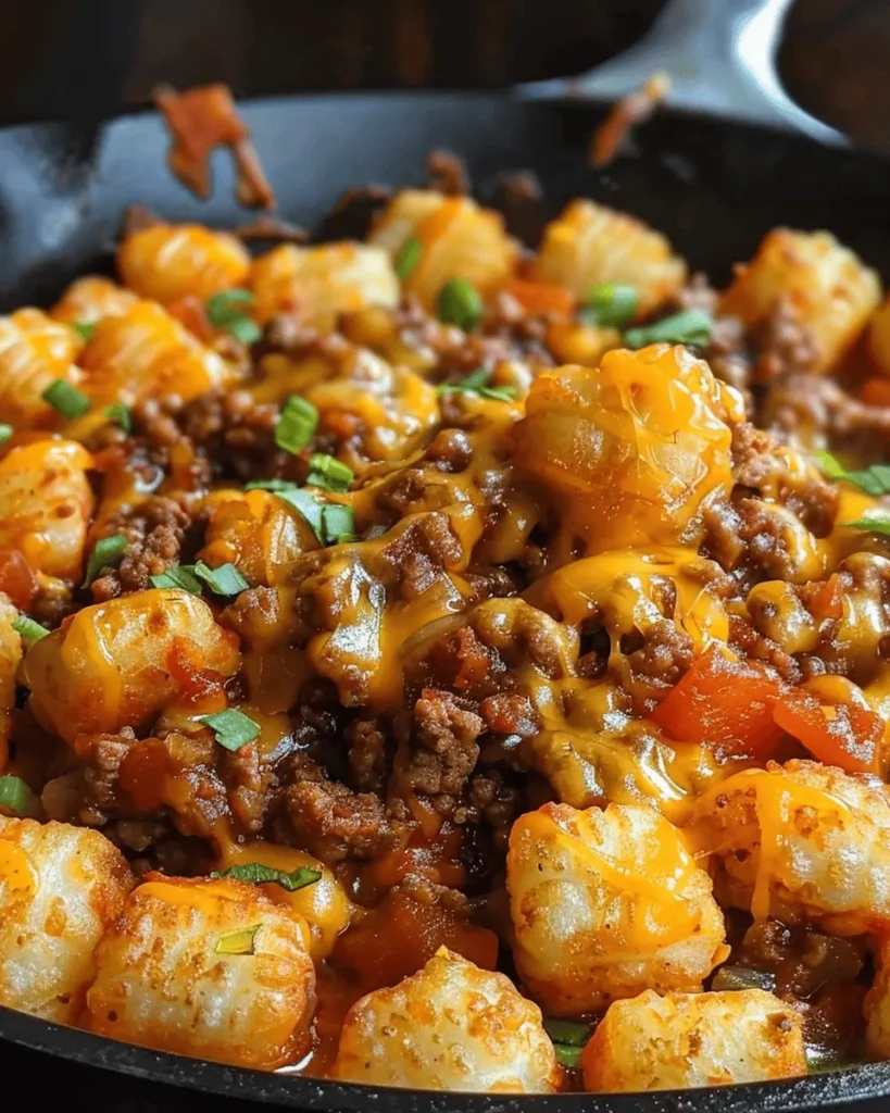 Tater Tot Sloppy Joe Skillet