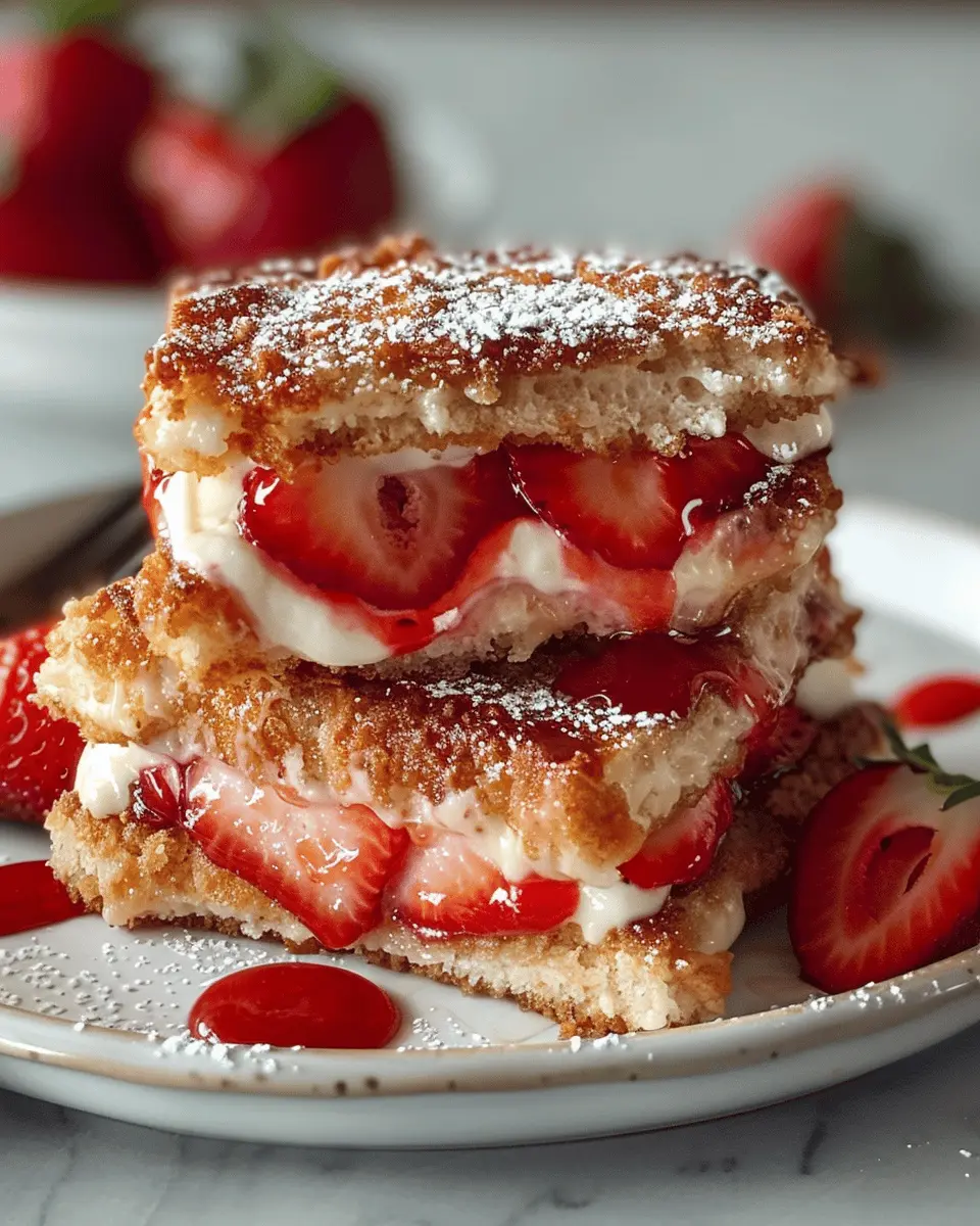 Fried Strawberry Cheesecake Sandwiches