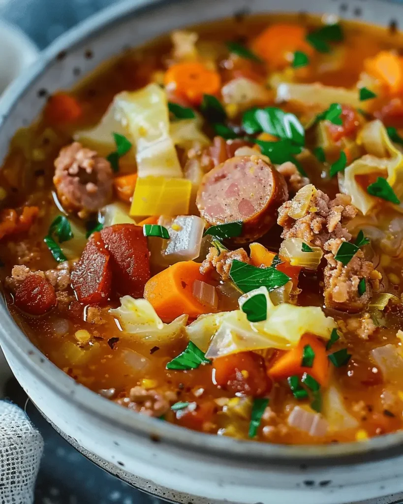 Hearty Sausage, Bacon, and Cabbage Soup Recipe: A Comforting Dish for Every Season