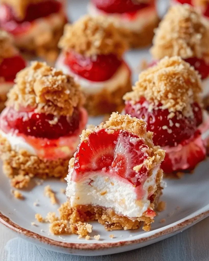 Strawberry Crunch Cheesecake Bites