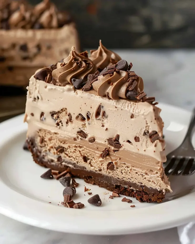 Mocha Chocolate Chip Ice Cream Cheesecake (No-Bake)