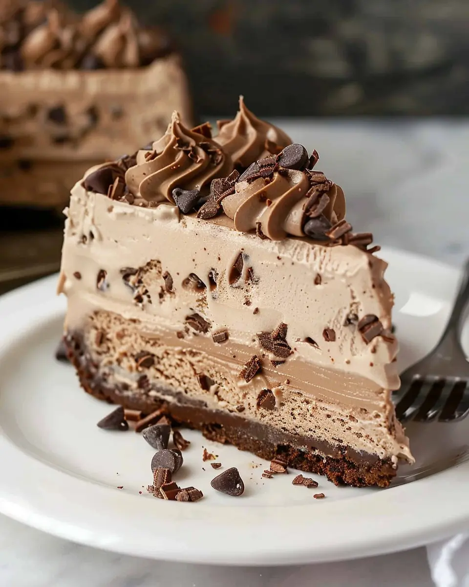 Mocha Chocolate Chip Ice Cream Cheesecake (No-Bake)