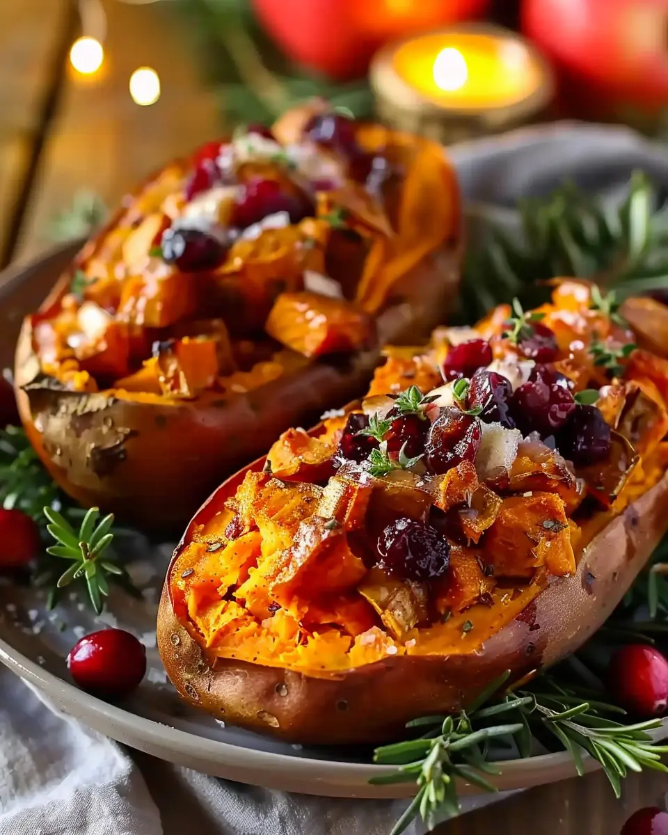 Cranberry Apple Twice-Baked Sweet Potatoes