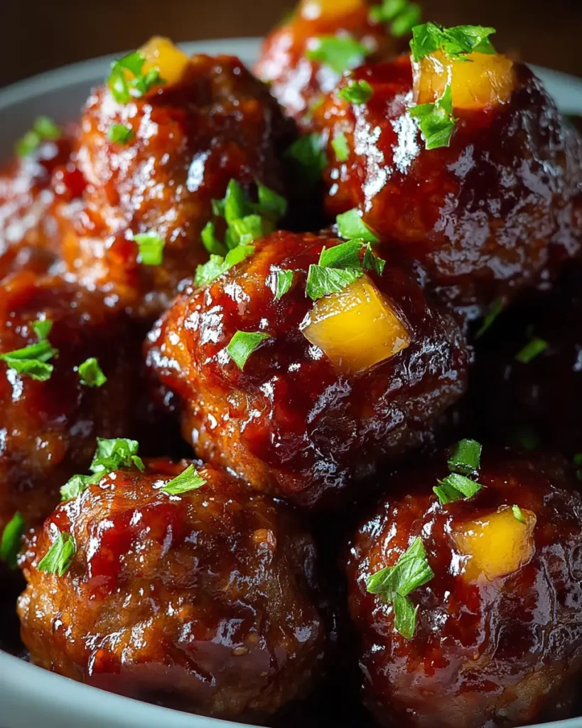 Sweet Pineapple Barbecue Meatballs