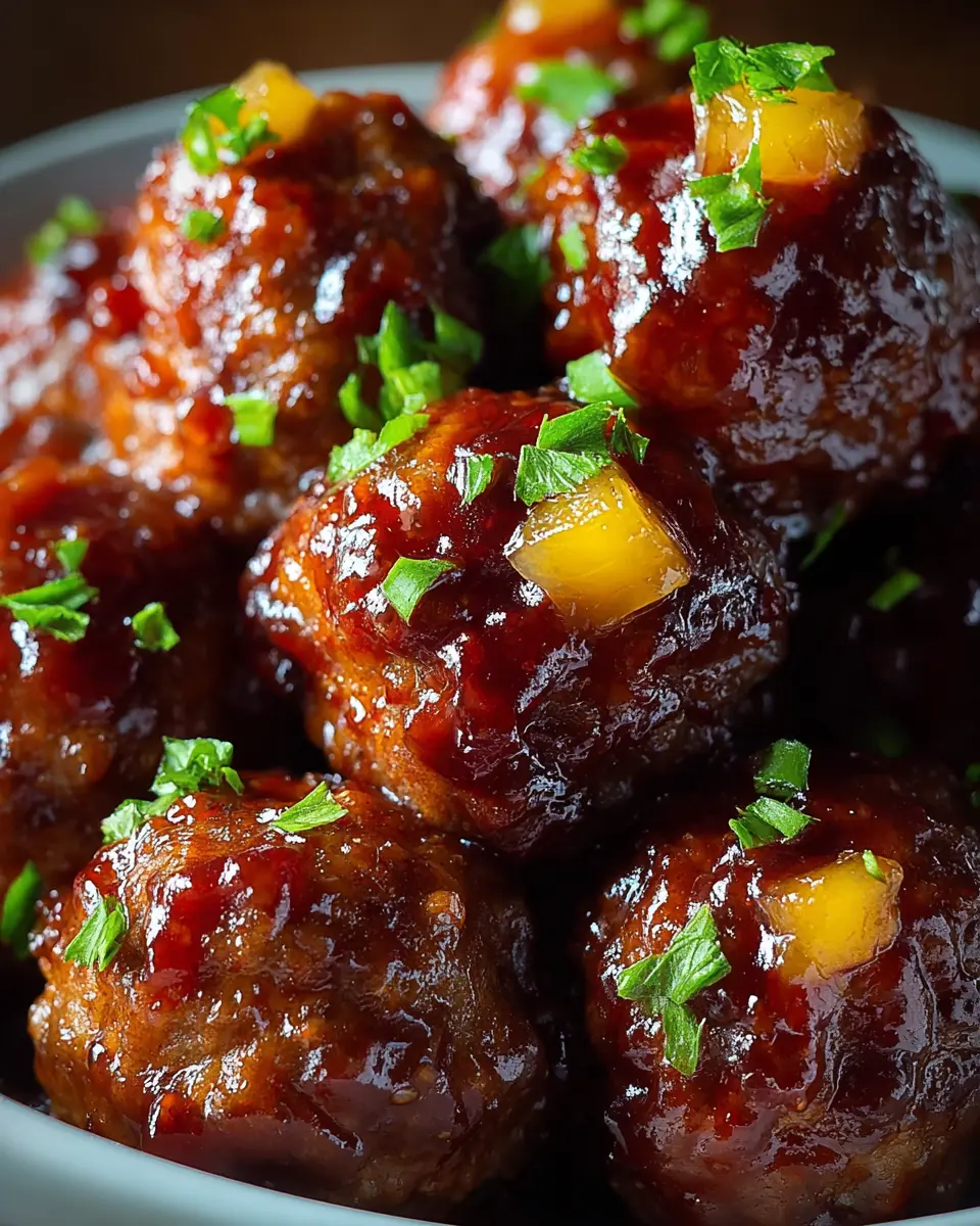 Sweet Pineapple Barbecue Meatballs