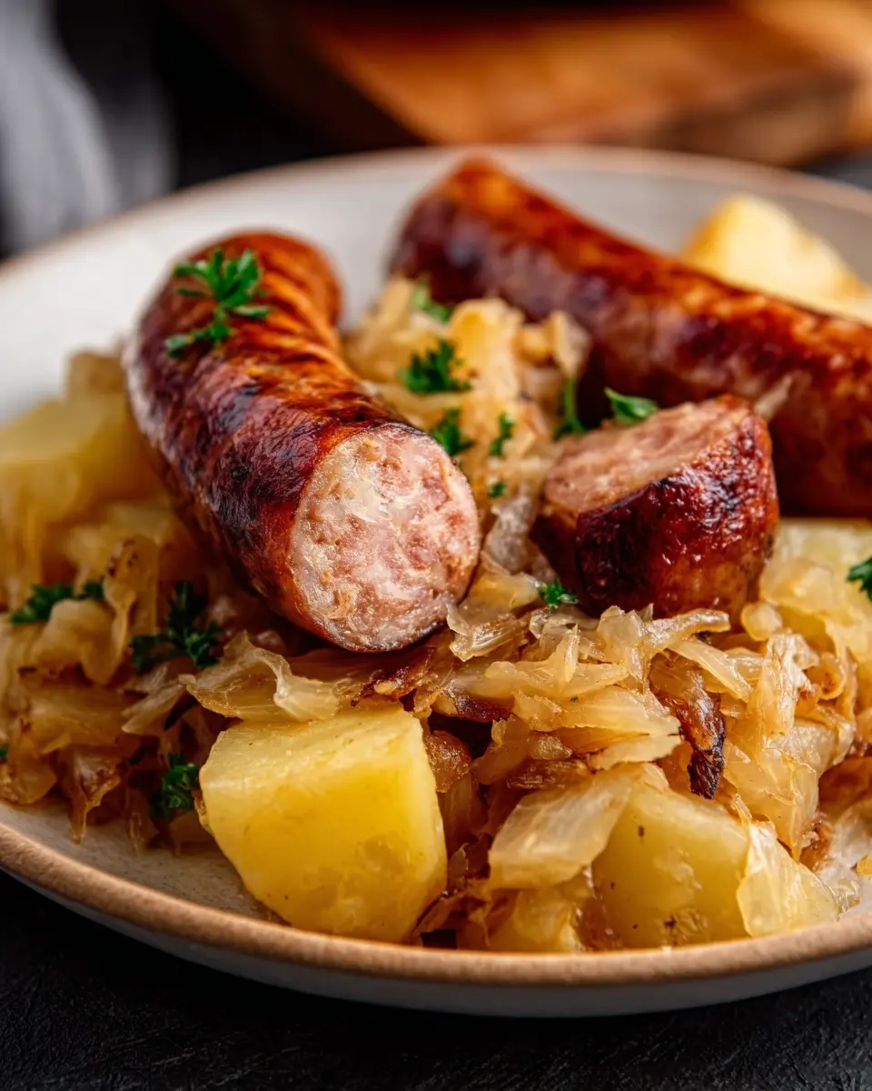 Polish Sausage, Sauerkraut, and Potatoes