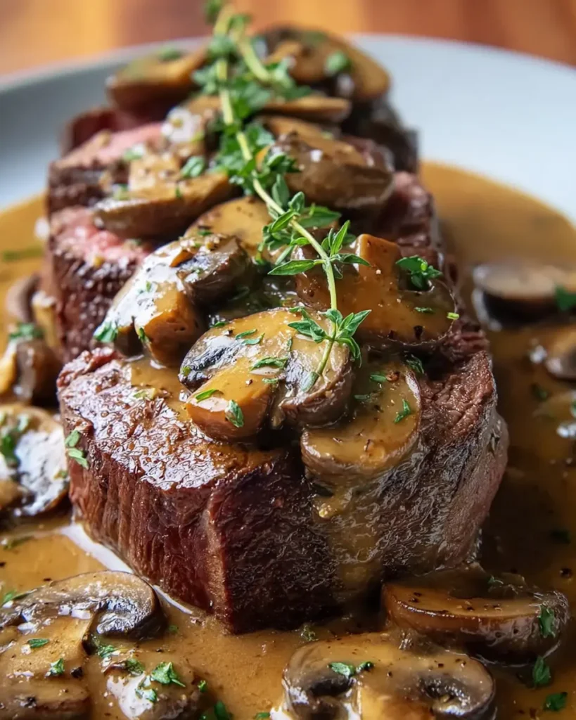 Beef Tenderloin with Mushroom Sauce