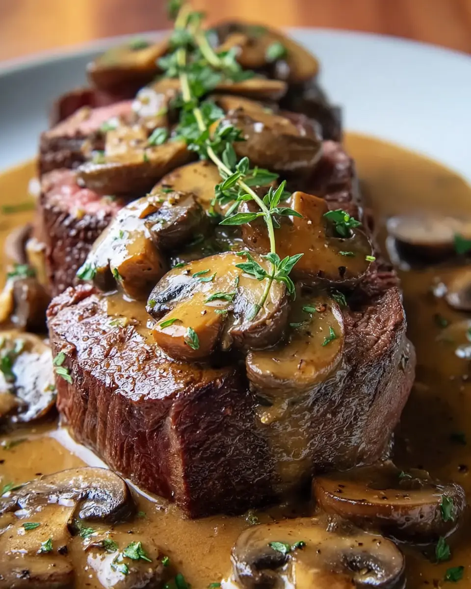 Beef Tenderloin with Mushroom Sauce