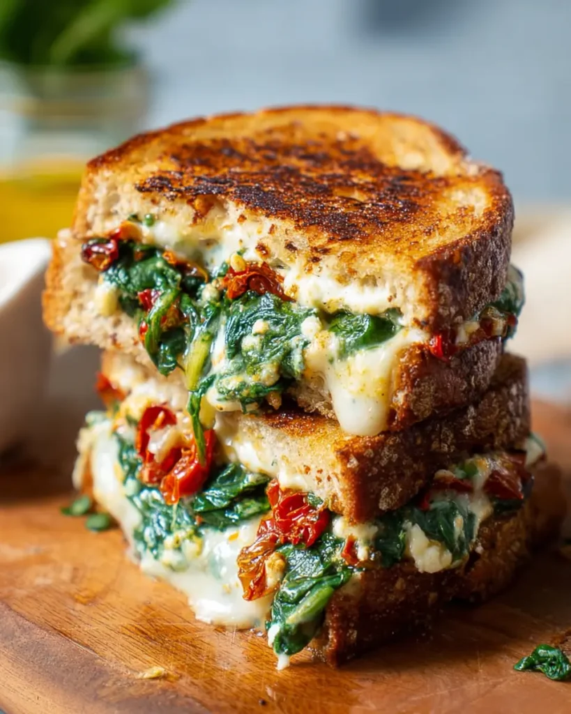 Mediterranean Spinach Grilled Cheese