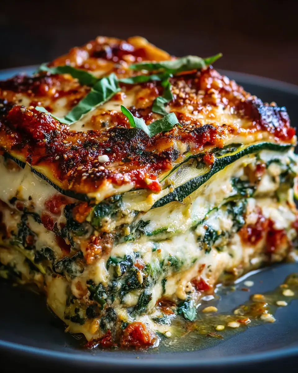 Zucchini Spinach Vegetarian Lasagna