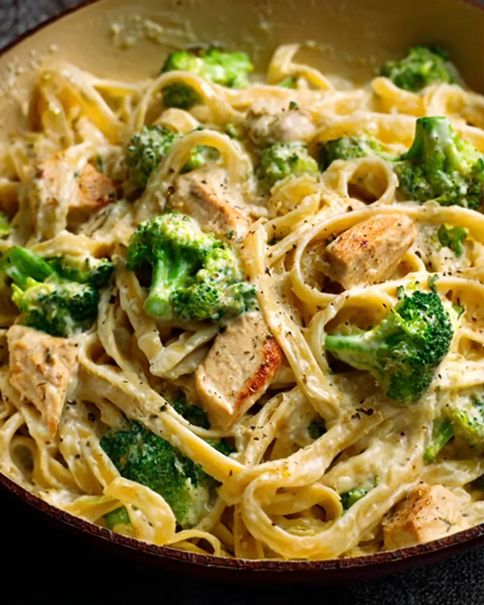 Ultimate Creamy Chicken & Broccoli Fettuccine Alfredo