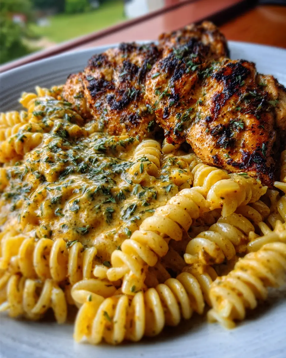 Butter Herb Chicken with Creamy Four-Cheese Rotini
