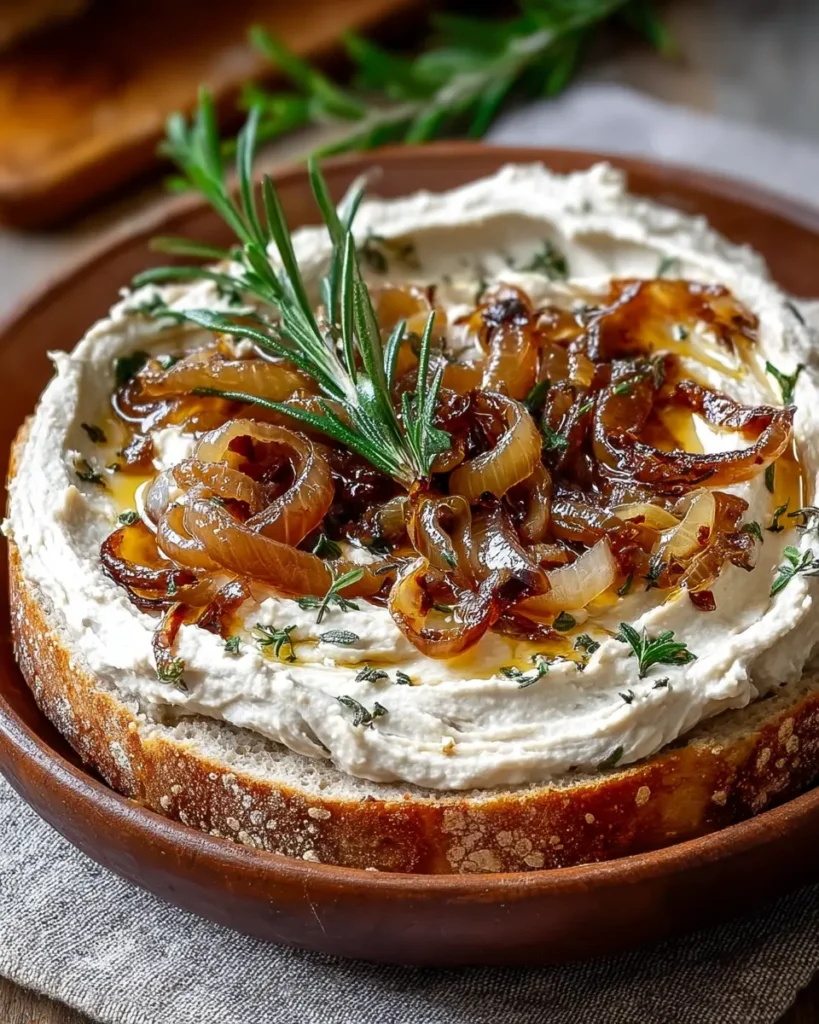 Whipped White Bean Spread with Caramelized Onions & Rosemary
