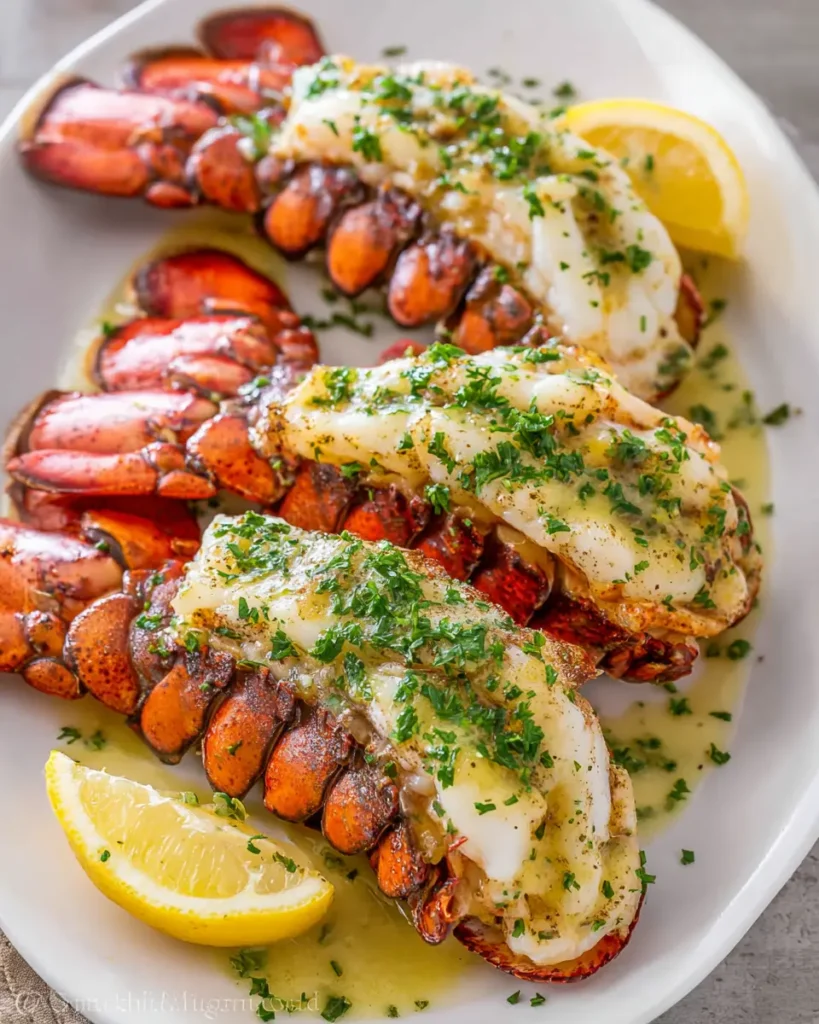 Grilled Lobster Tails with Garlic Lemon Butter Sauce