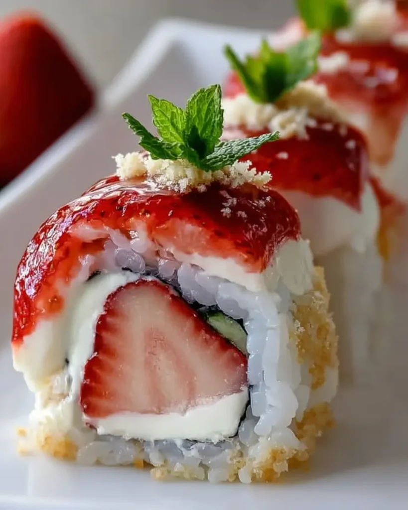 Strawberry Shortcake Sushi Roll