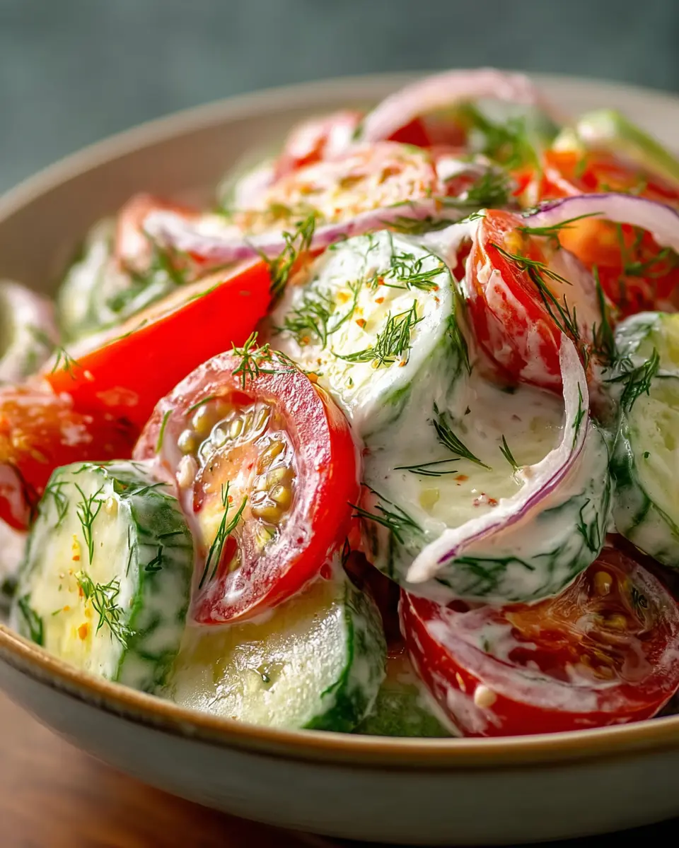 Creamy Cucumber Tomato Salad