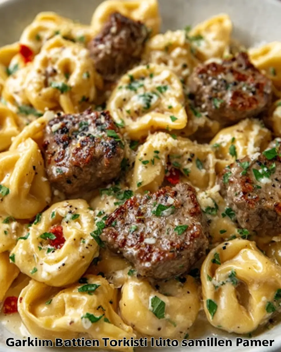 Cajun Garlic Beef Tortellini in Creamy Parmesan Sauce