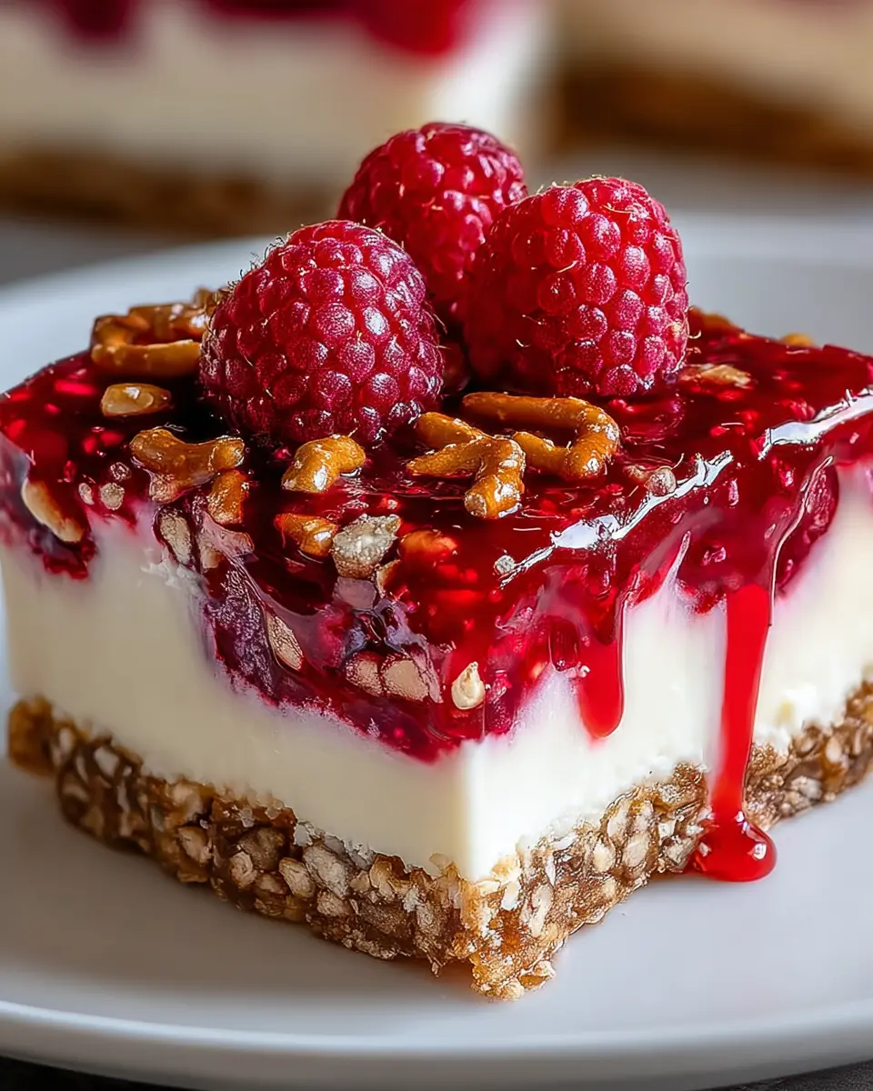 Raspberry Pretzel Salad