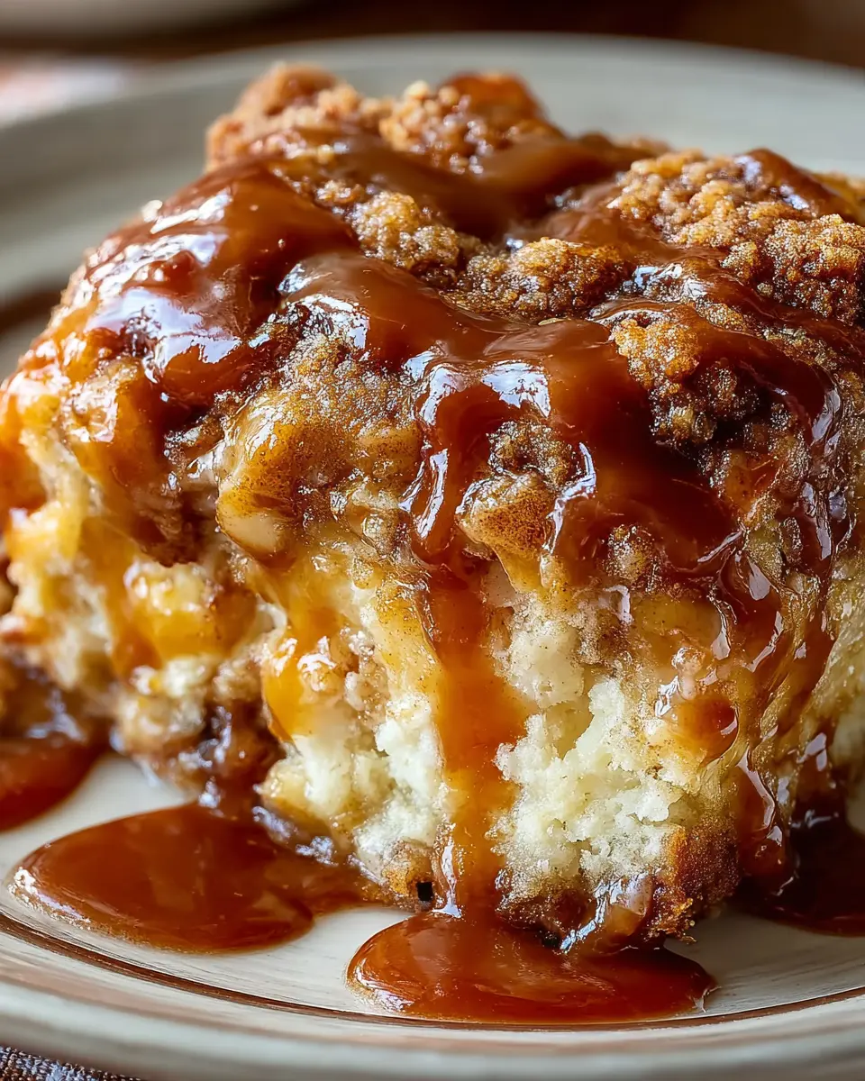Caramel Apple Cinnamon Roll Dump Cake