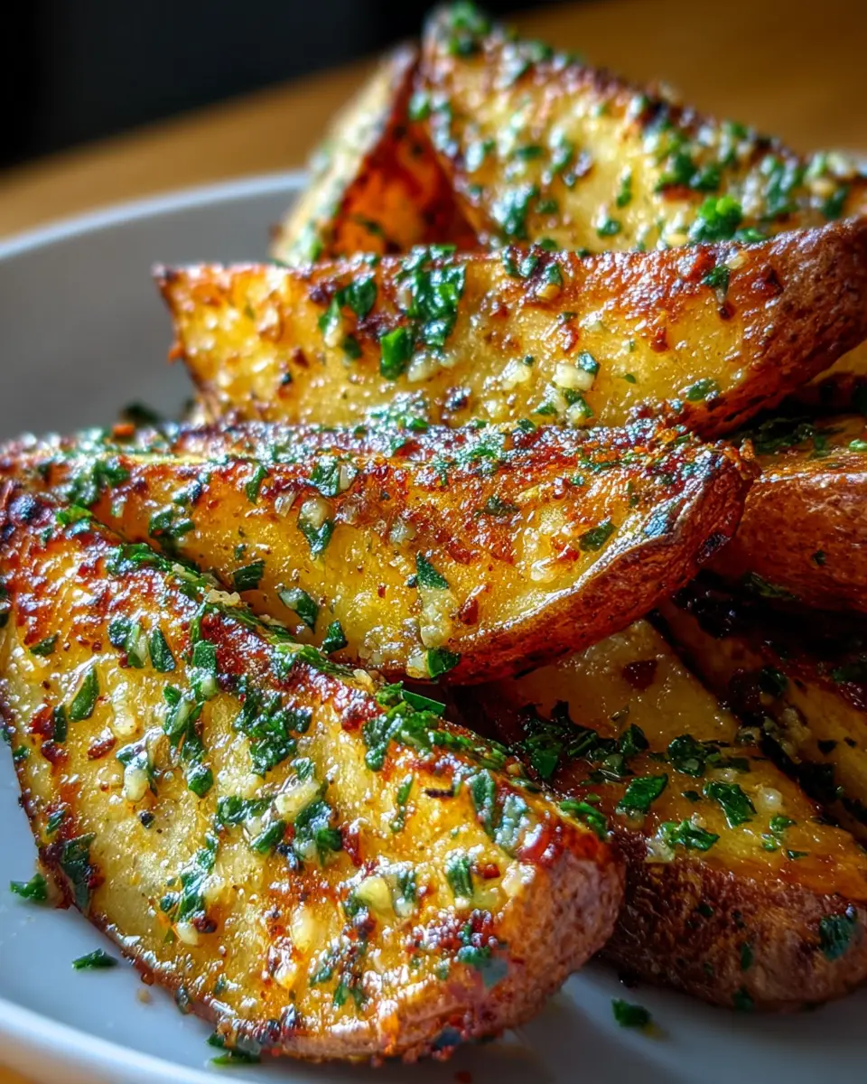 Garlic Butter Potato Wedges