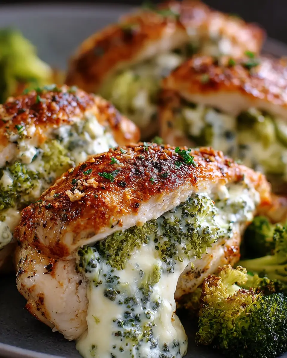 Cream Cheese and Broccoli Stuffed Chicken Breasts