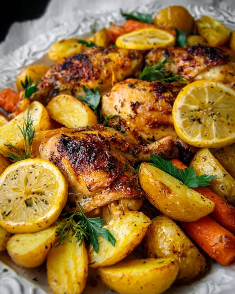 Greek Lemon Chicken and Potatoes & carrots