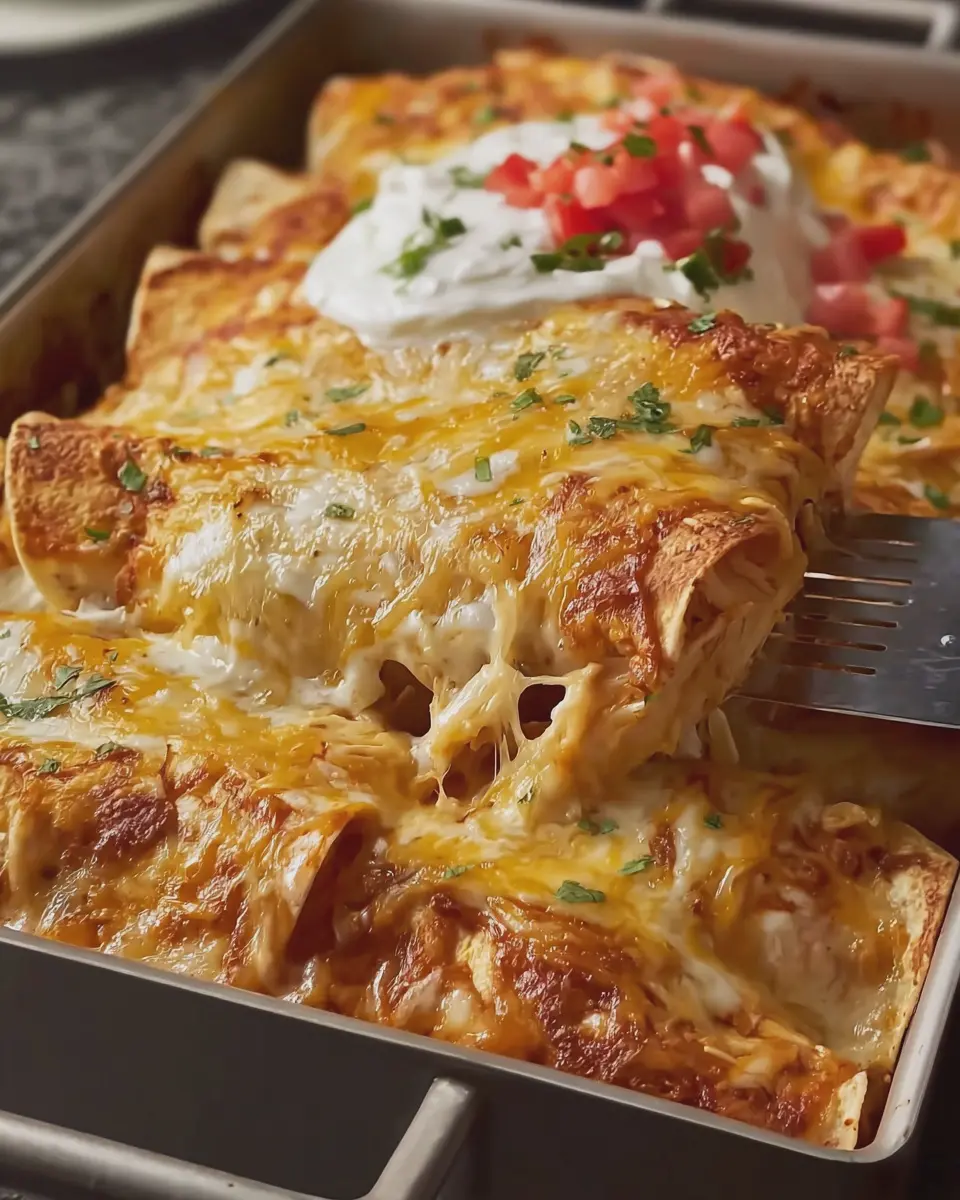 Delicious Chicken Enchiladas with Sour Cream White Sauce Made Easy