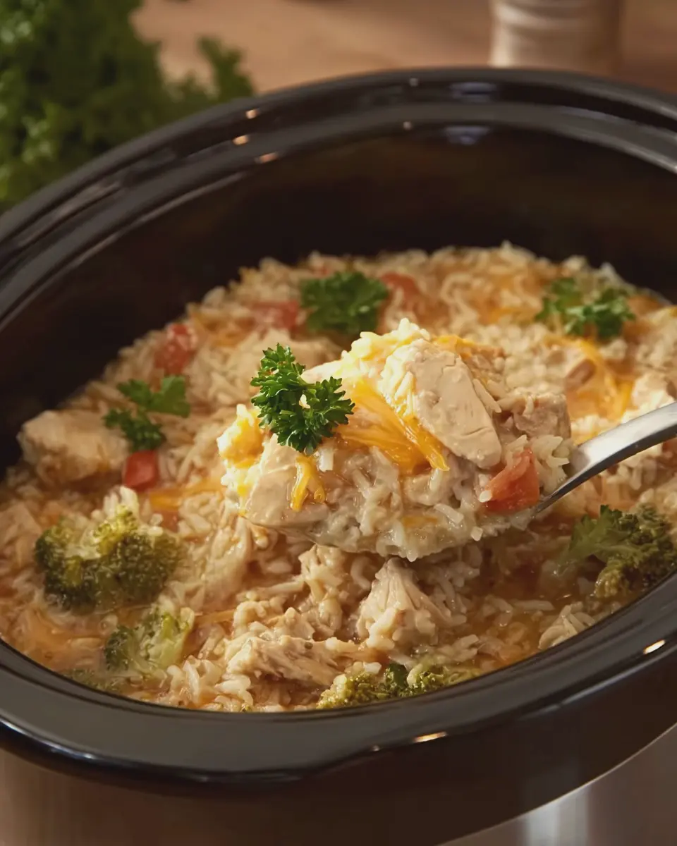 Easy Slow Cooker Chicken and Rice