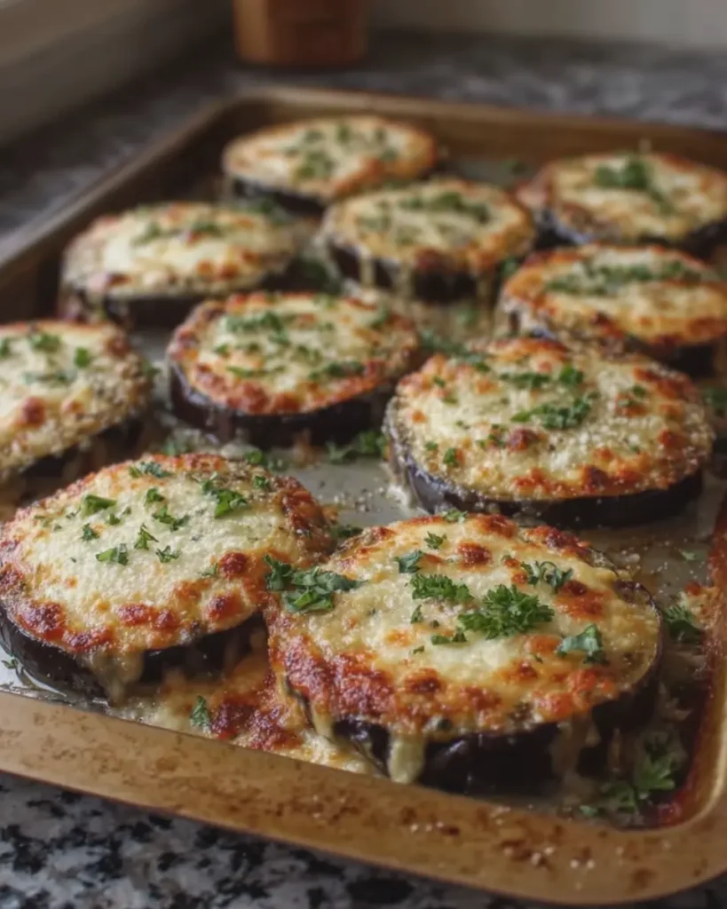 Cheesy Baked Eggplant Rounds
