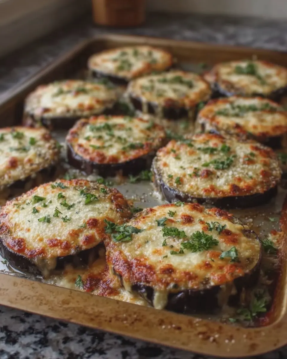 Cheesy Baked Eggplant Rounds