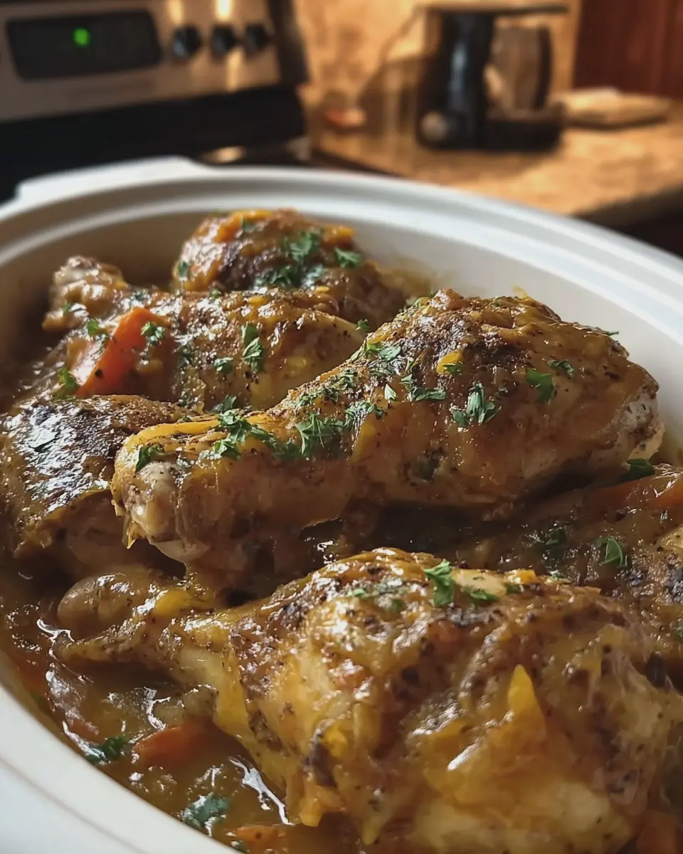 Crockpot Smothered Chicken Legs