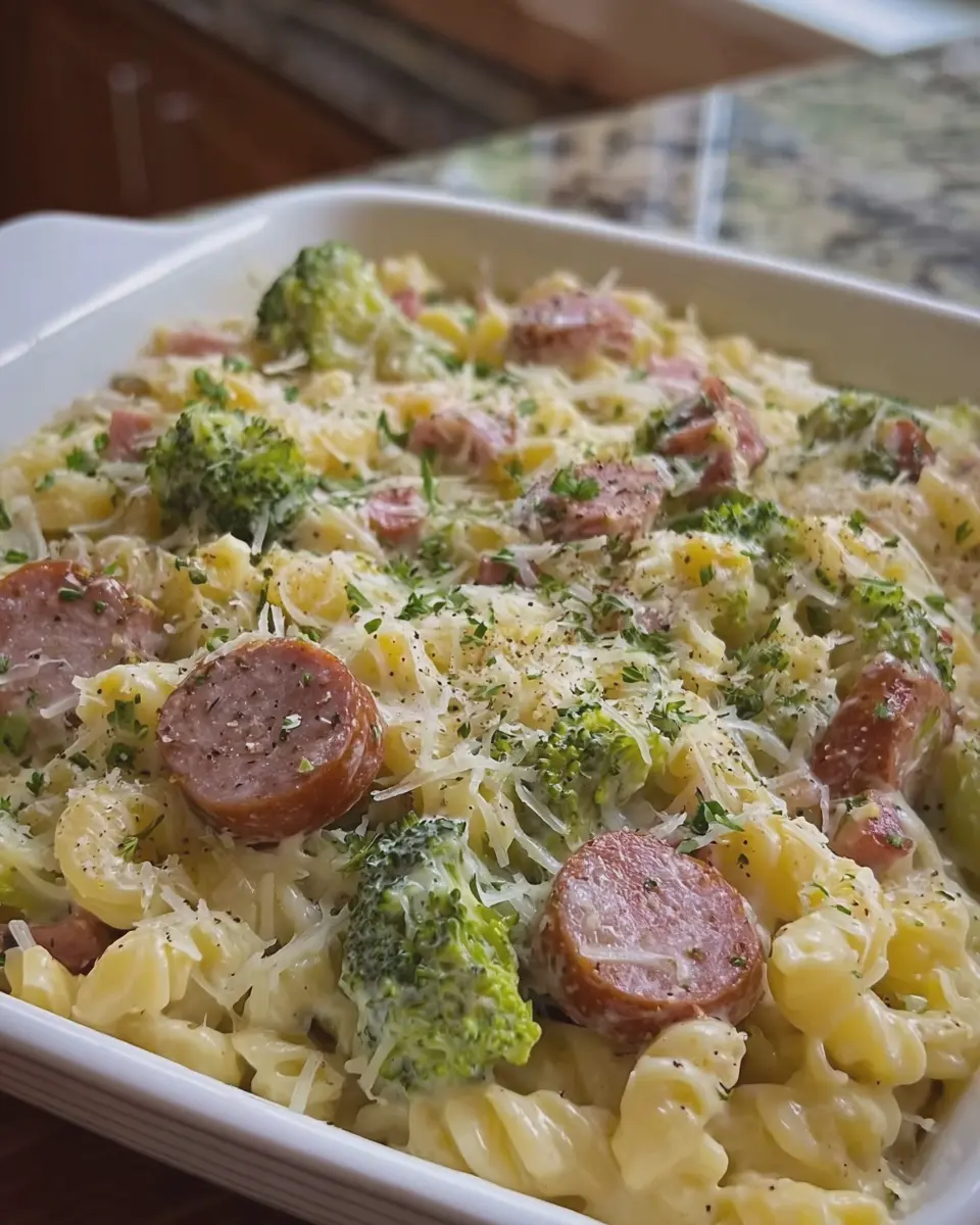 Kielbasa Broccoli Alfredo Pasta