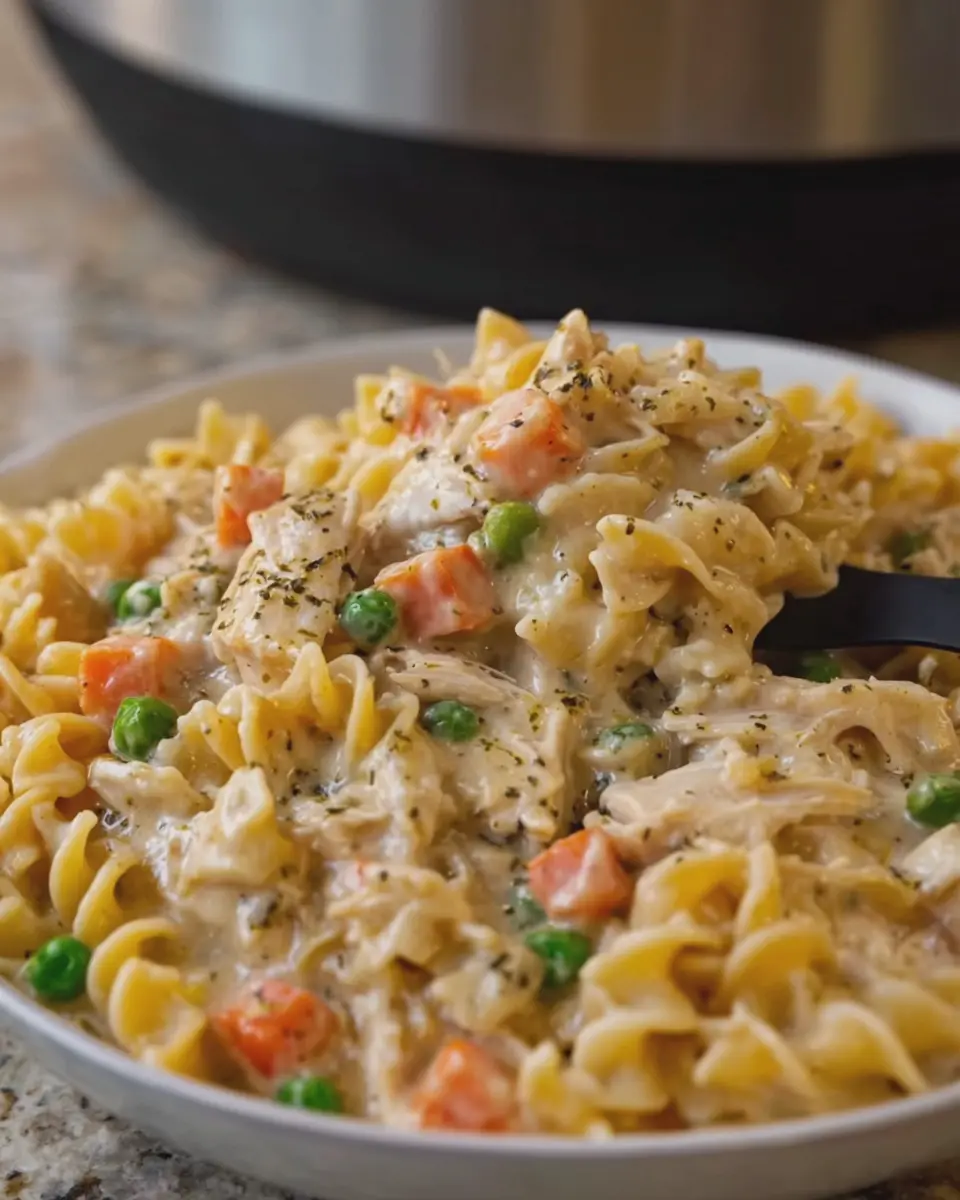 Crockpot Chicken Pot Pie Pasta