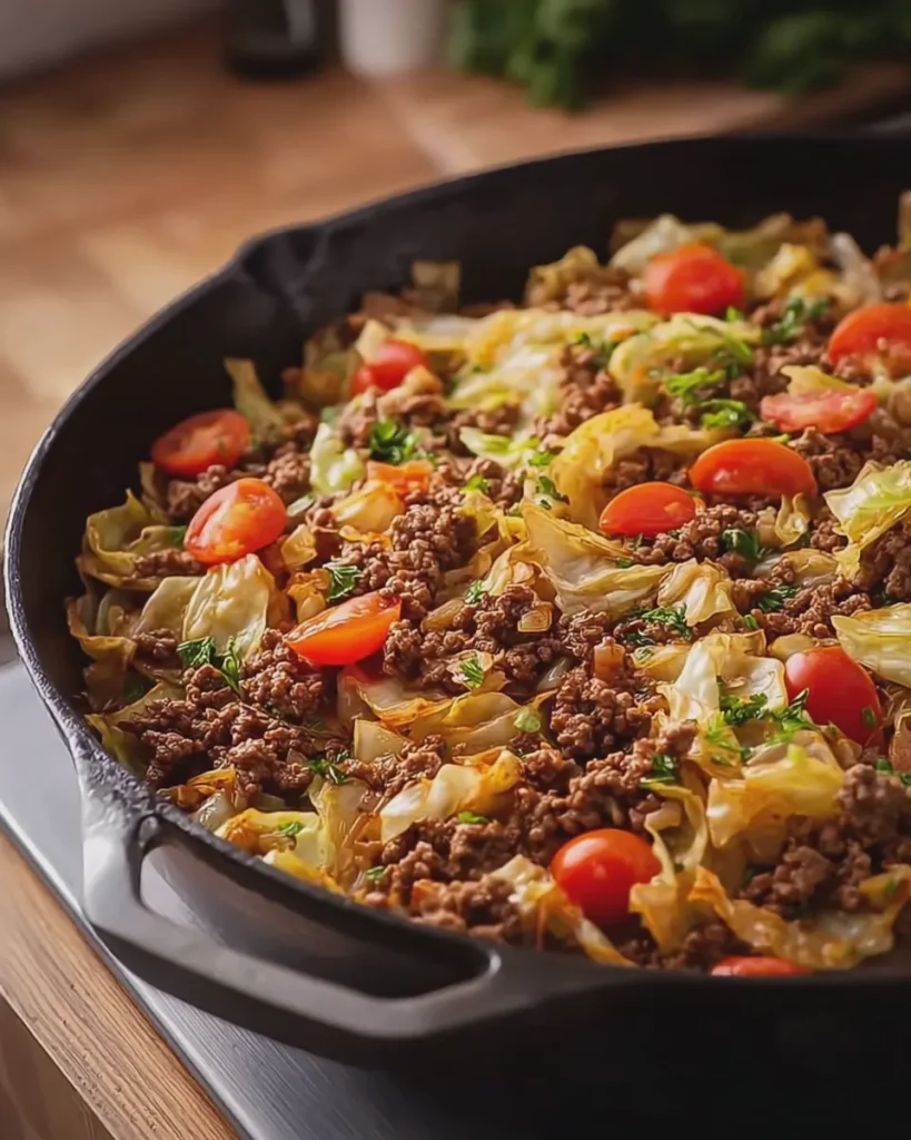 Cabbage and Ground Beef Skillet