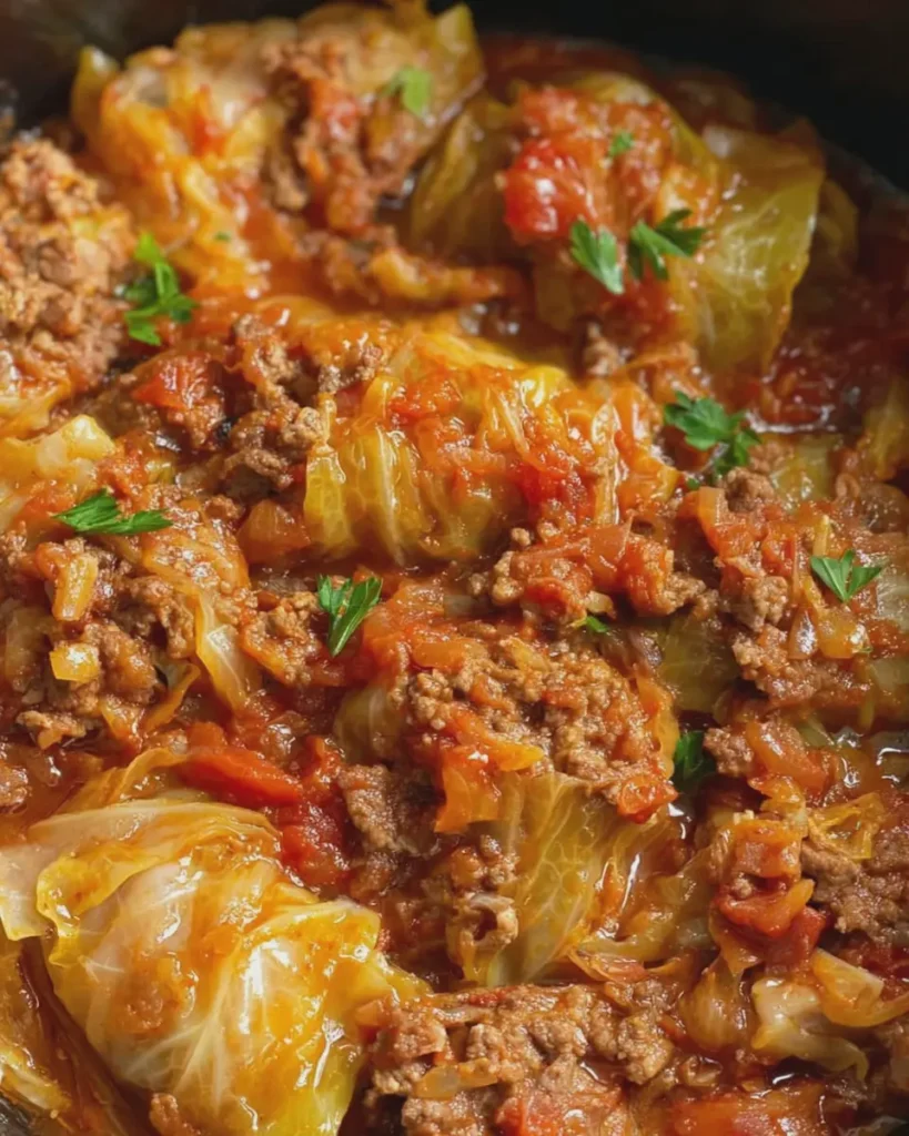Slow Cooker Unstuffed Cabbage Rolls