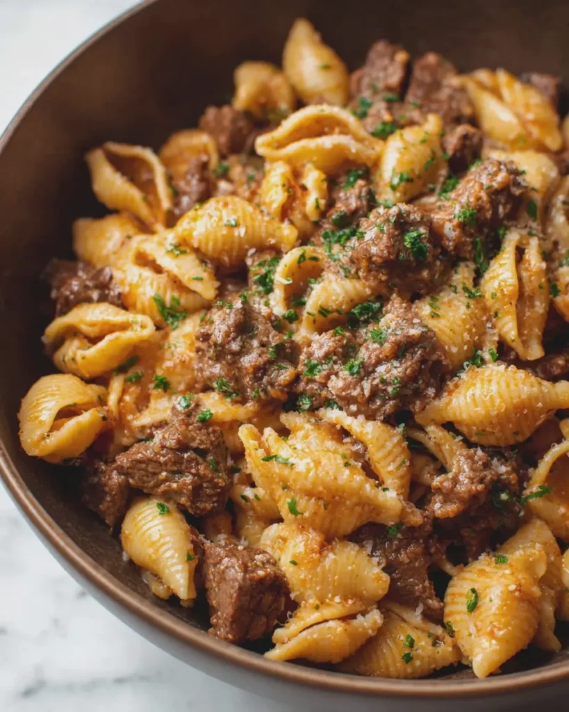Creamy Beef and Shells