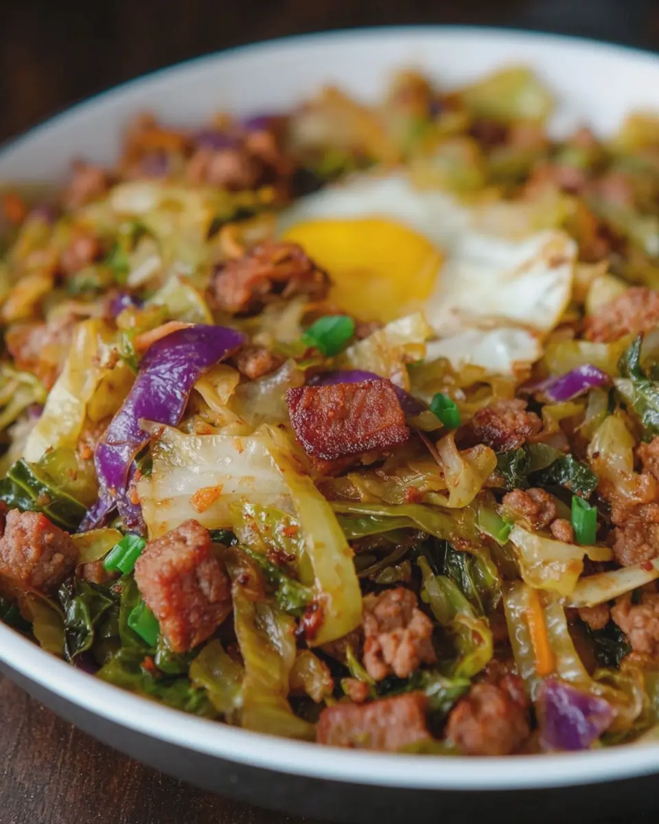 High Protein Dirty Cabbage Skillet
