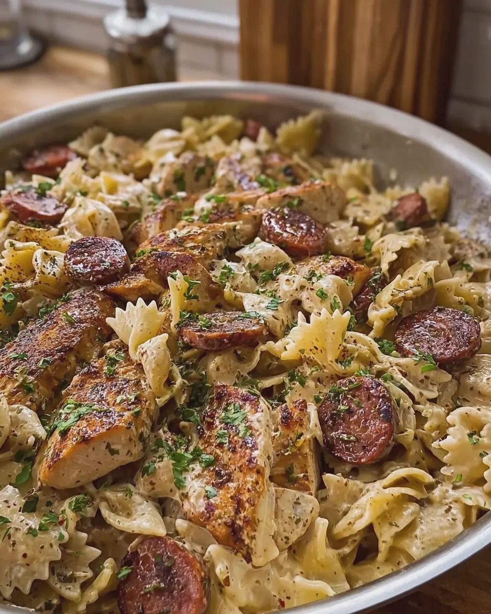 Creamy Cajun Chicken and Smoked Sausage Pasta