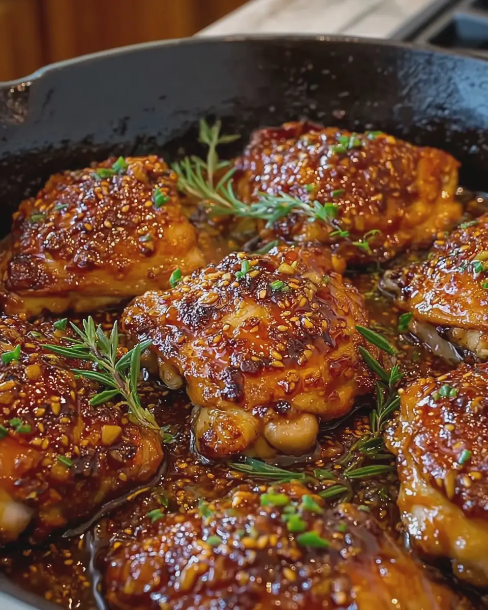 Crispy Honey Garlic Chicken Thighs